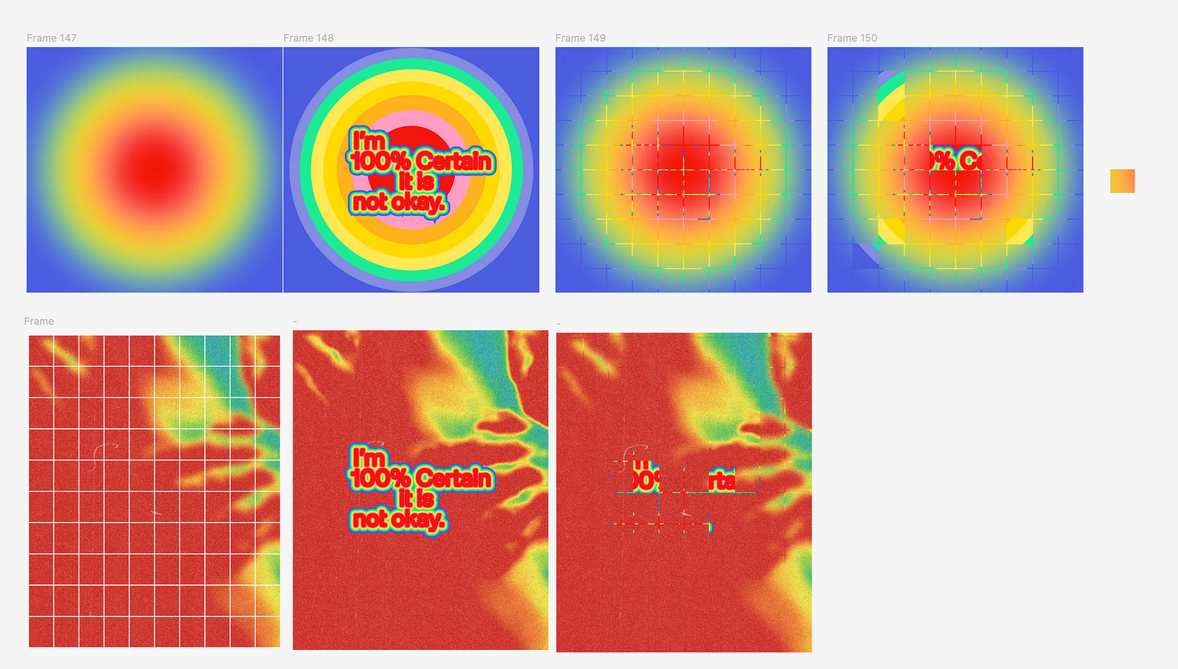 The heat map broken into a grid of pixels