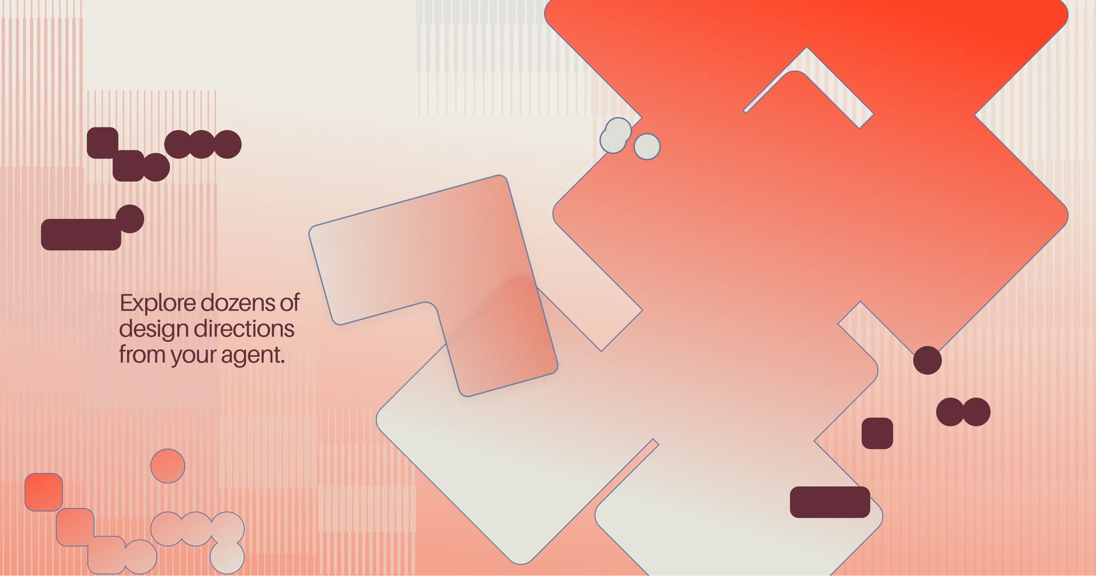 Rivet launch graphic: explore dozens of design directions from your agent